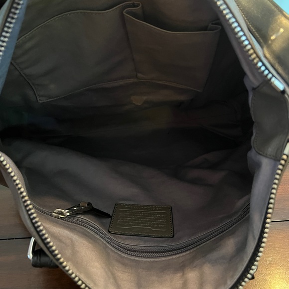 Coach Colorblock Black Leather Satchel style #19902 - Picture 5 of 6